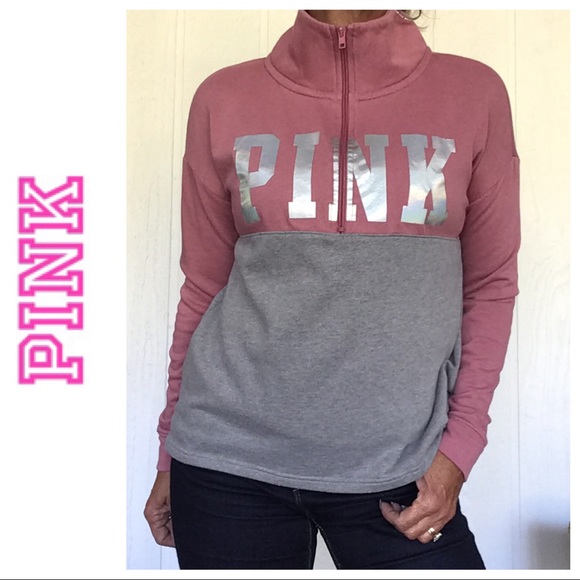 PINK Victoria's Secret Tops - PINK VICTORIAS SECRET FOIL GRAPHICS SWEATSHIRT SMALL